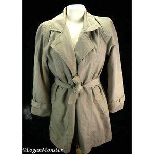 London Fog Women's Size 8 Regular Khaki Trench Coat with Zip Out Lining